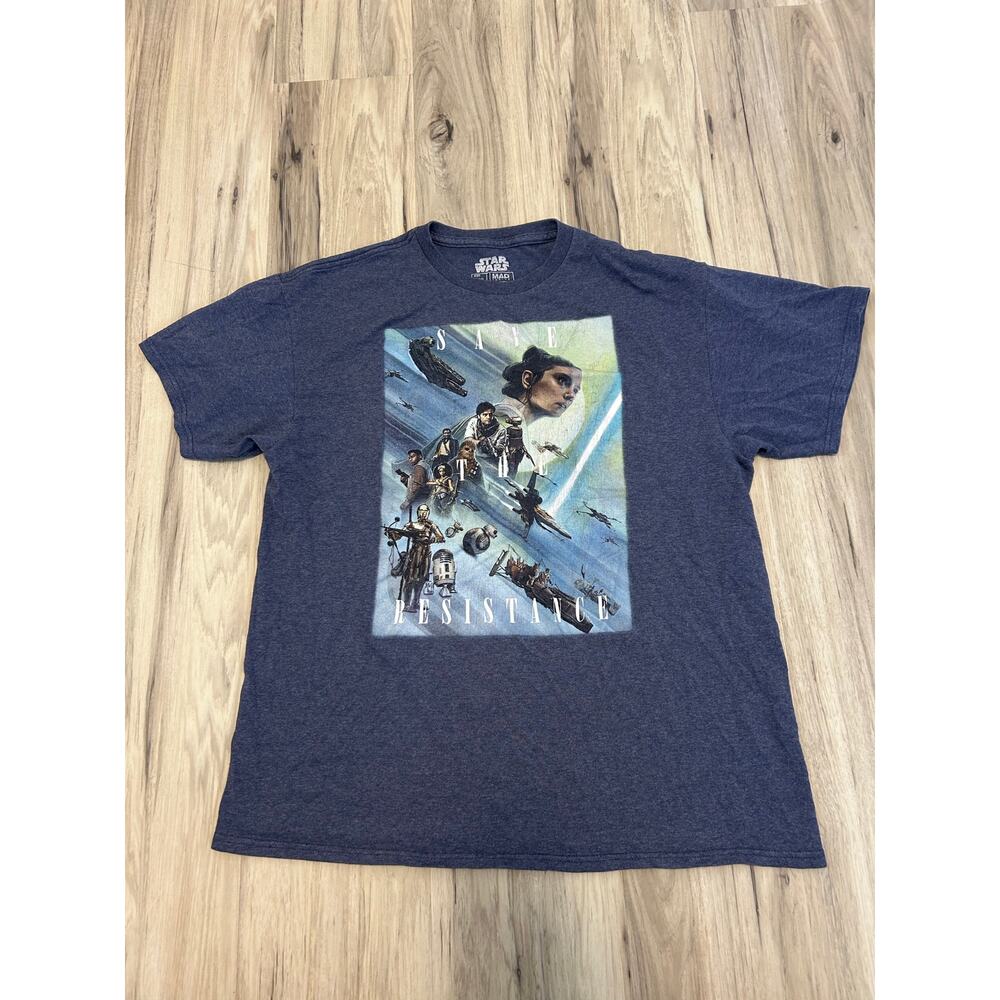 Star Wars Save The Resistance T-shirt Men's Blue Size Large